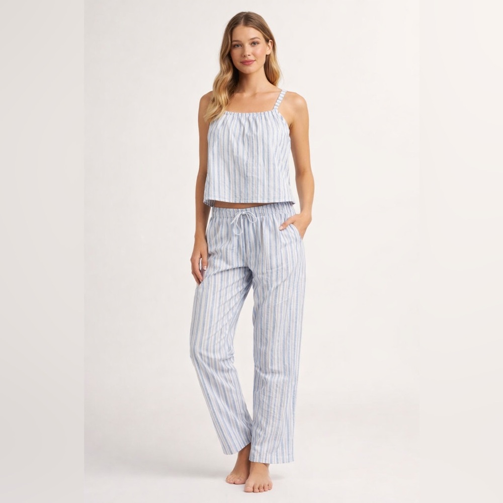 Cider NWT Blue & White Striped Cotton Casual Everyday Set
